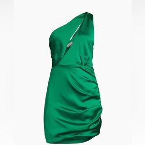 Ramy Brook Madison One-Shoulder Satin Minidress Size 12 NWT